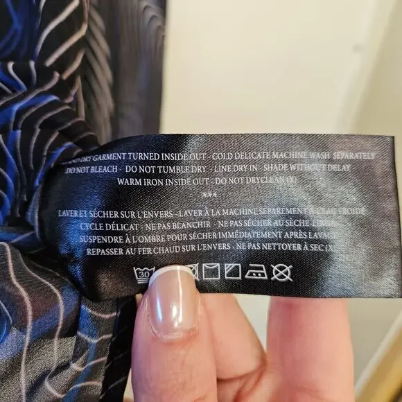 Cameo Sheer Long Sleeve Blouse Size‎ S Button Front Professional Geometric - Picture 6 of 10